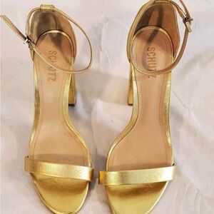 SCHUTZ Metallic Gold Women's Heels*